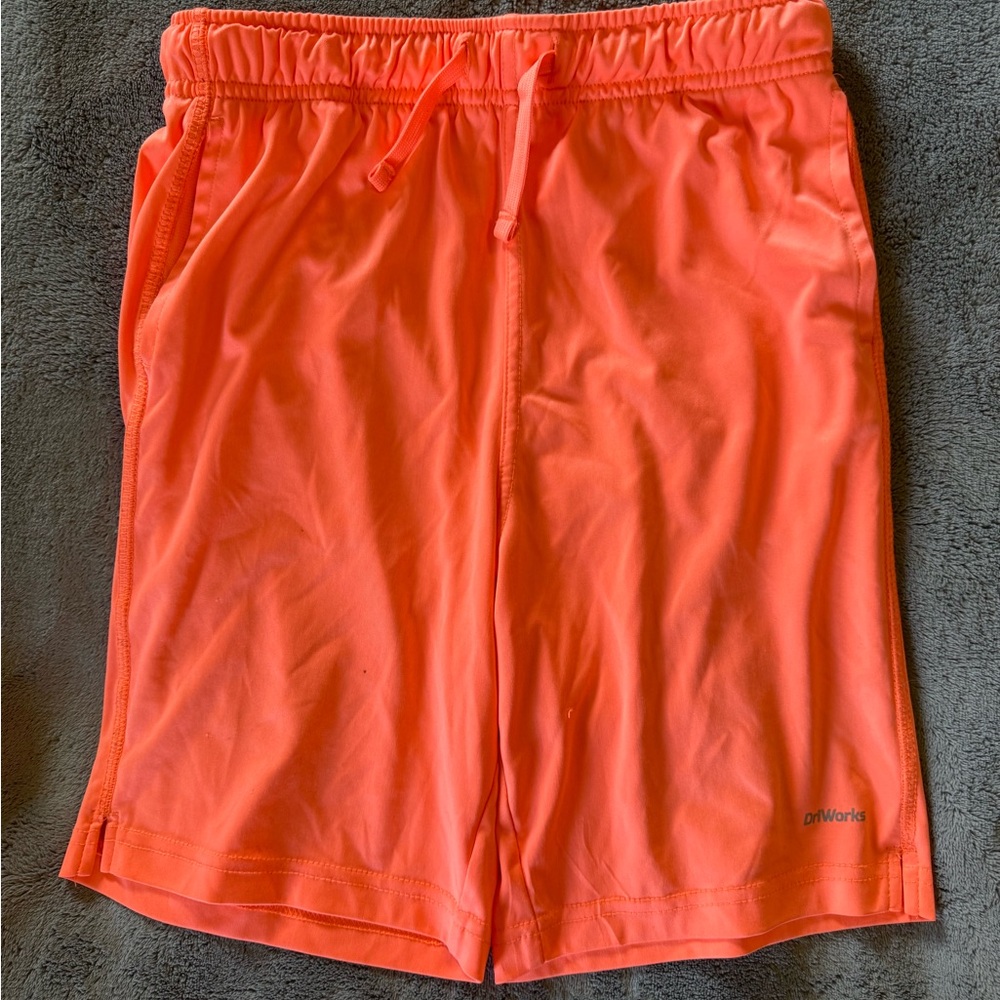 Athletic Works Boys Large Neon Coral Athletic Shorts